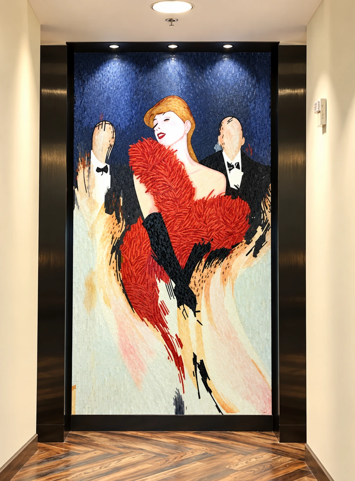 The hand-set glass mosaic by the treatment suites at Sensational Skin, Scottsdale